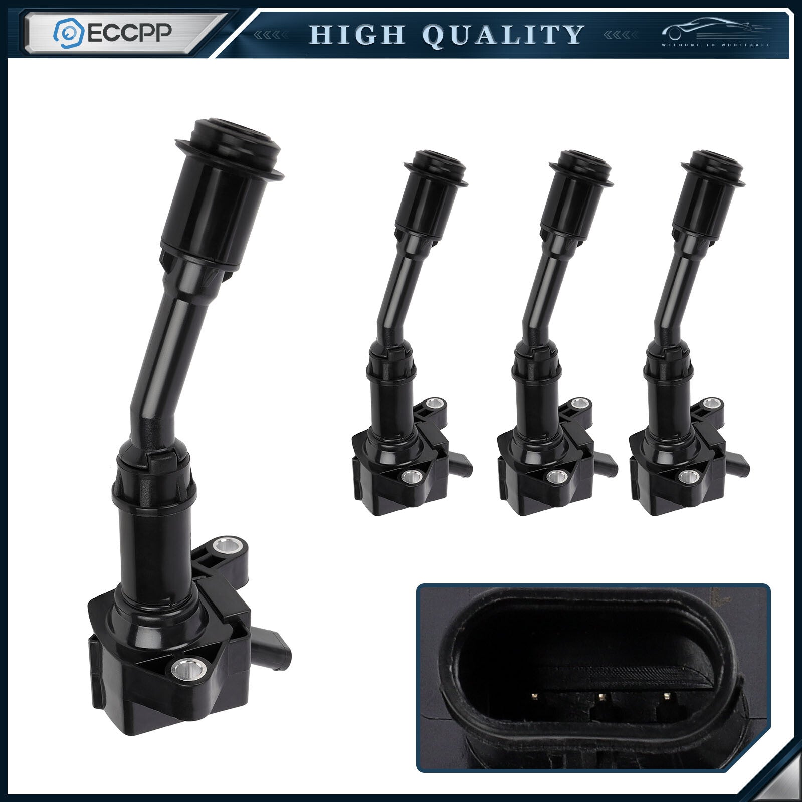 ECCPP 4 Ignition Coils For 2017-2019 Ford Escape 2014-2020 Ford Fusion 1.5L L4 6B93BC-57