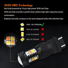 2X 3157 3457A White Amber Dual Color Switchback LED Turn Signal Light Bulb EA 6B93BC-57