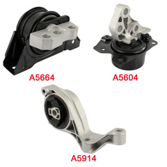 3Pcs Engine Motor Mount & Auto Transmission Mount for Saturn Vue 2009-2010 2.4L 6B93BC-57