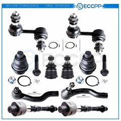 ECCPP 10pcs Upper Lower Ball Joints Tie Rod Ends For 2005-2012 Nissan Pathfinder