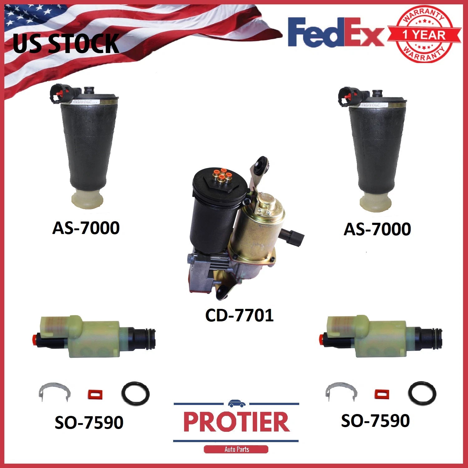 | Lincoln Town Car 1998-2002 | Rear Air Suspension Kit w/ Compressor & Solenoids 6B93BC-57