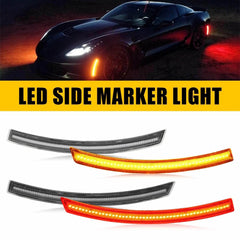 Set For 14-19 Chevy Corvette C7 Full LED Clear Turn Signal Side Marker Lights EA 6B93BC-57