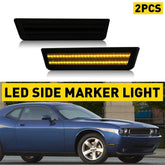 2x Smoked Lens Front Bumper LED Side Marker Light For 2008-2014 Dodge Challenger 6B93BC-57