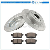 Rear Brake Rotors Discs And Ceramic Pads Kit Fits Acura TSX 2009 - 2010 Slotted 6B93BC-57