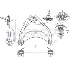 Left & Right Front Upper Control Arms Set For 96-02 Chevrolet Express 1500 2500