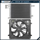 Electric AC Condenser Cooling Fan Kit For 2007 2008 2009 2010 2011 Jeep Wrangler