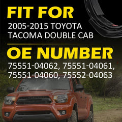 For 2005-2015 Toyota Tacoma Double Cab 2pcs Roof Drip Trim Molding Left Right EA 6B93BC-57