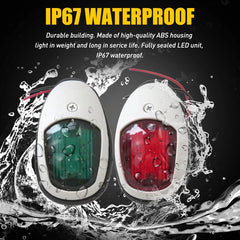 2x LED Navigation Lights Nav Lamp Side Mount Port Starboard Marine Yacht Boat 6B93BC-57