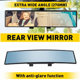 Car Rear View Mirror 270MM Wide Angle Interior Clip On Blue Tint Large EOA 6B93BC-57