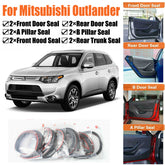 Door Rubber Seal Strips Draft Wind Noise Reduction Kit For Mitsubishi Outlander