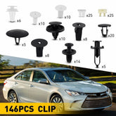 For Toyota 146PCS Fender Door Hood Bumper Trim Clip Retainer Fastener Assortment 6B93BC-57