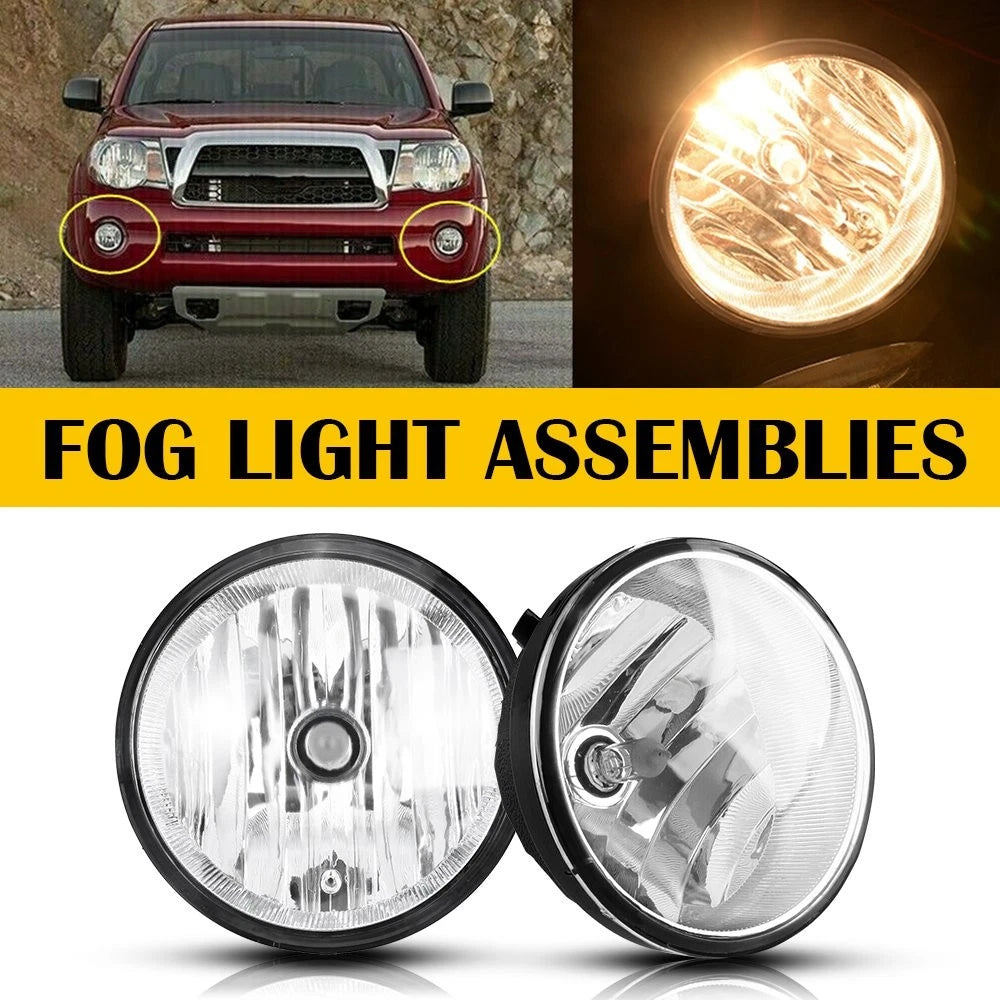 For 2005-2011 Toyota Tacoma 2007-2013 Tundra Clear Fog Light Lamp w/&Bulbs EOA 6B93BC-57