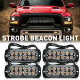 4x Amber 12 LED Strobe Light Bar Truck Hazard Beacon Flash Warning 6B93BC-57