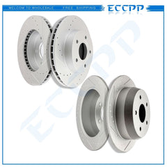 Front And Rear Drilled & Slotted Brake Rotors Kit For Grand Cherokee 1999 - 2004 KOEEP
