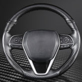 Carbon Fiber&Leather Steering Wheel Stitch on Wrap Cover For Toyota Camry 18-21