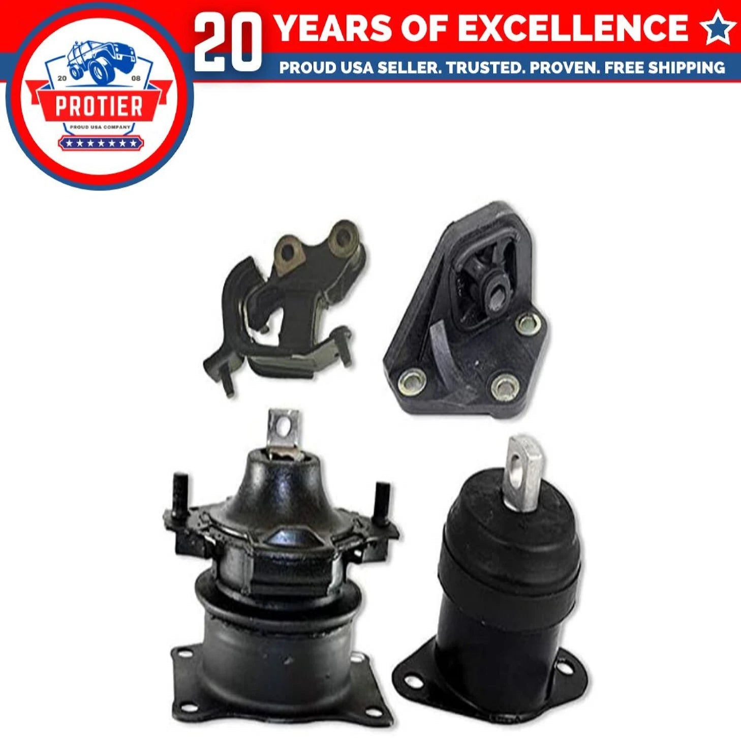 Fits 2003-2007 Honda Accord 2.4L MANUAL Front & FR RT Motor & Trans Mount 4pcs 6B93BC-57