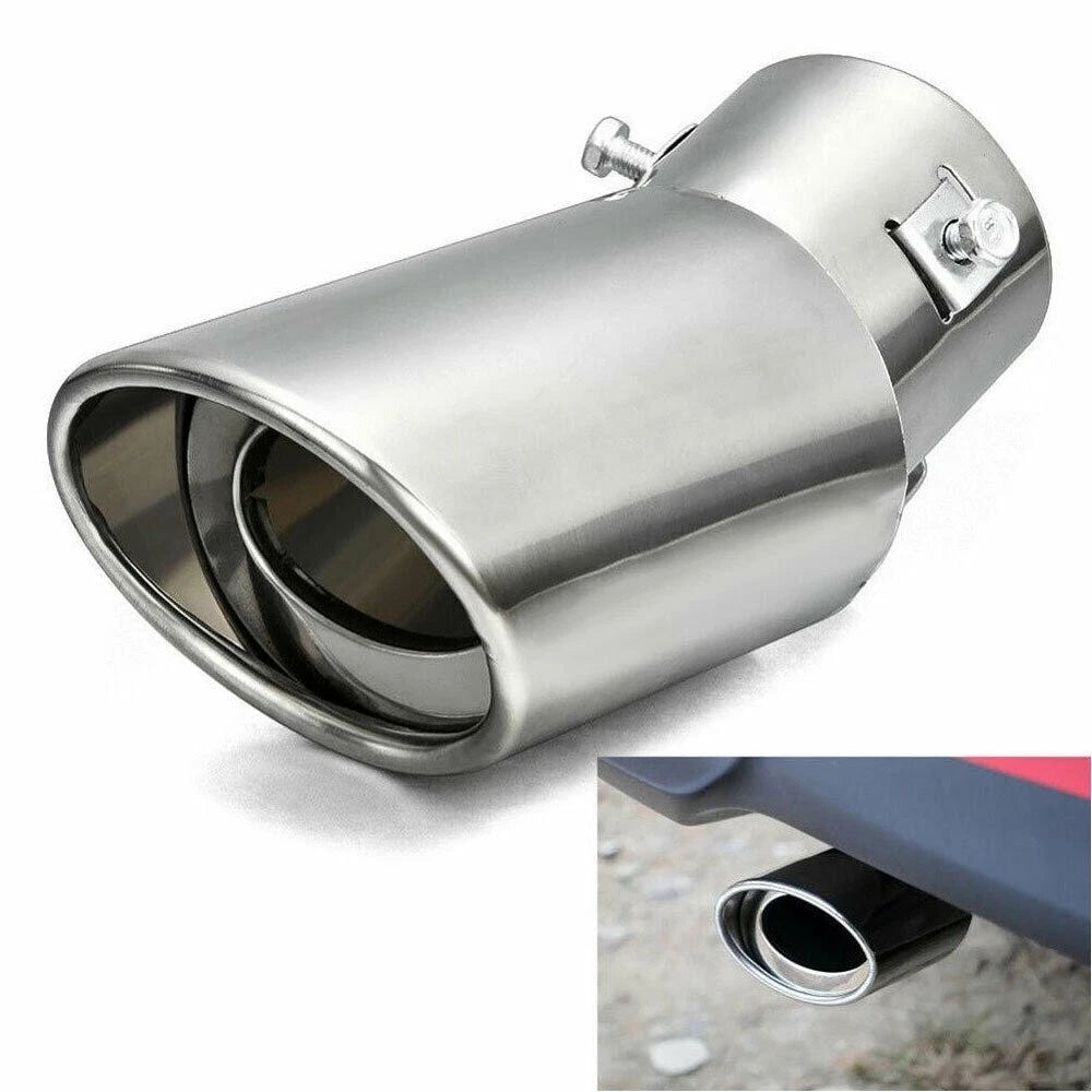 Car Exhaust Pipe Tail Muffler Tip Rear Round Universal Chrome Stainless Steel D 6B93BC-57