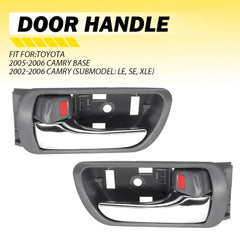 Door Handle Inside Gray Chrome Left Right Pair Set for 2002-2006 Toyota Camry EA 6B93BC-57