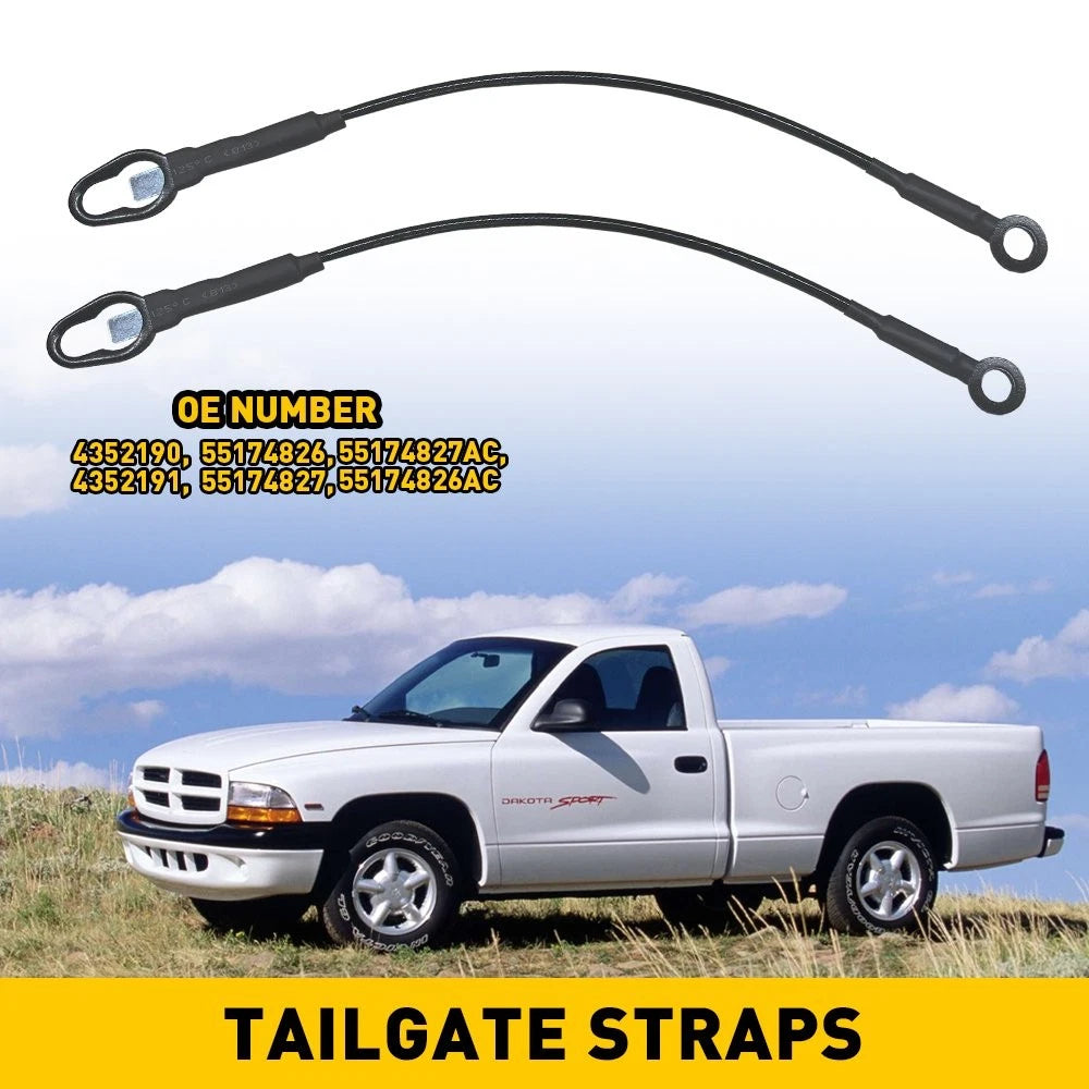 LH & RH Tailgate Cable Lift Strap Support for 1987-11 Dodge Dakota 06- 09 Raider 6B93BC-57
