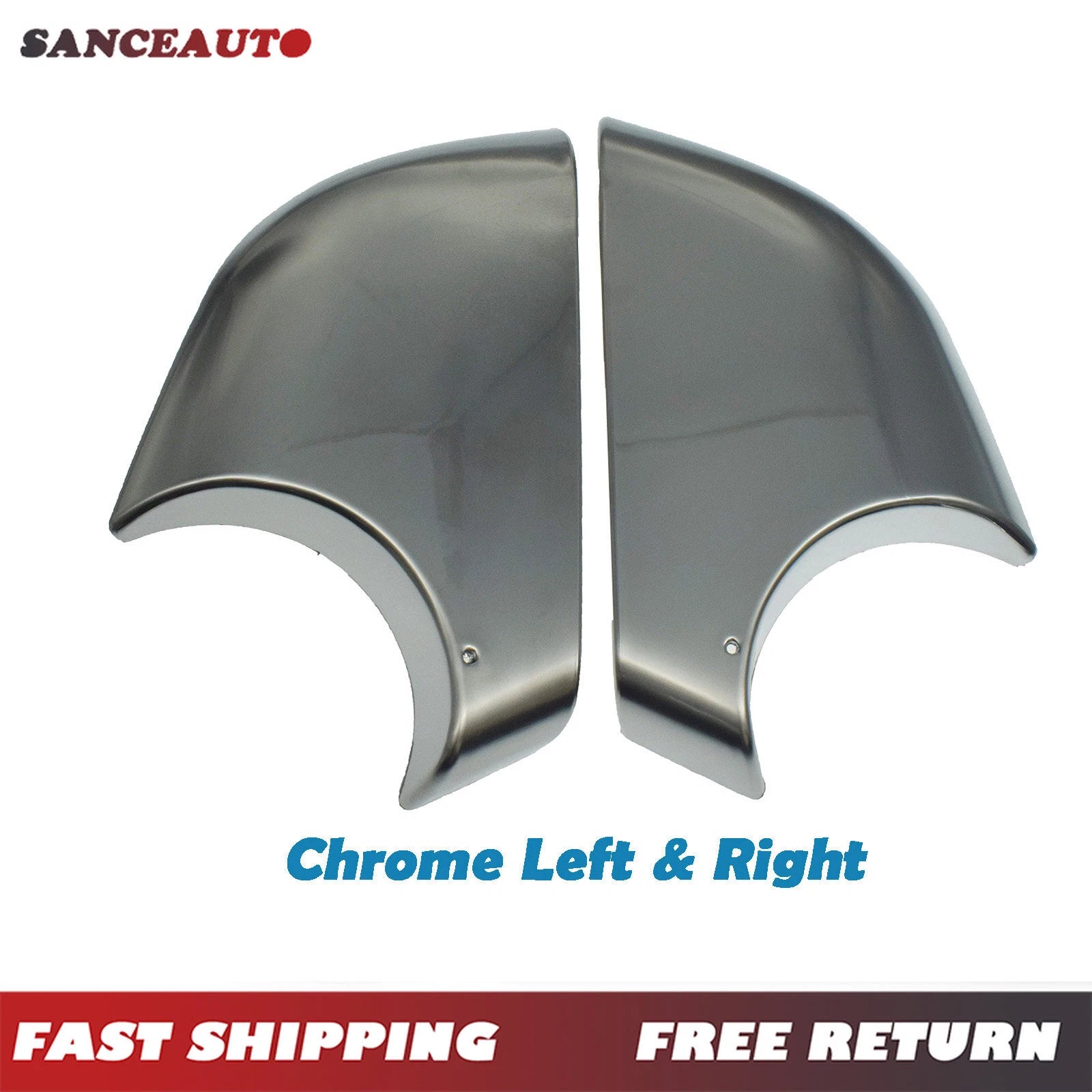 2PCS Chrome For 2017-22 Tesla Model 3 LH RH Wing View Mirror Cover Lower Holder 6B93BC-57