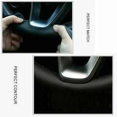 Black Suede Leather Steering Wheel Hand-stitch on Wrap Cover For X3 G01 2018-21