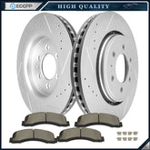 Front Drilled Slot Brake Rotor Ceramic Pad Kit For Ford F-150 Expedition Lincoln 6B93BC-57