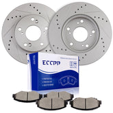 Front Disc Rotors & Ceramic Brake Pads for 2012 Honda Civic DX LX EX HF 6B93BC-57