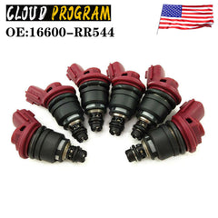6PCS Fuel Injectors 16600-RR544 For Nissan Skyline R33 RB25DET ECR33 300ZX 6B93BC-57
