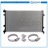 Radiator 13215 with Universal Oil Hose Clamps Kit for 12-18 Volkswagen Beetle 6B93BC-57
