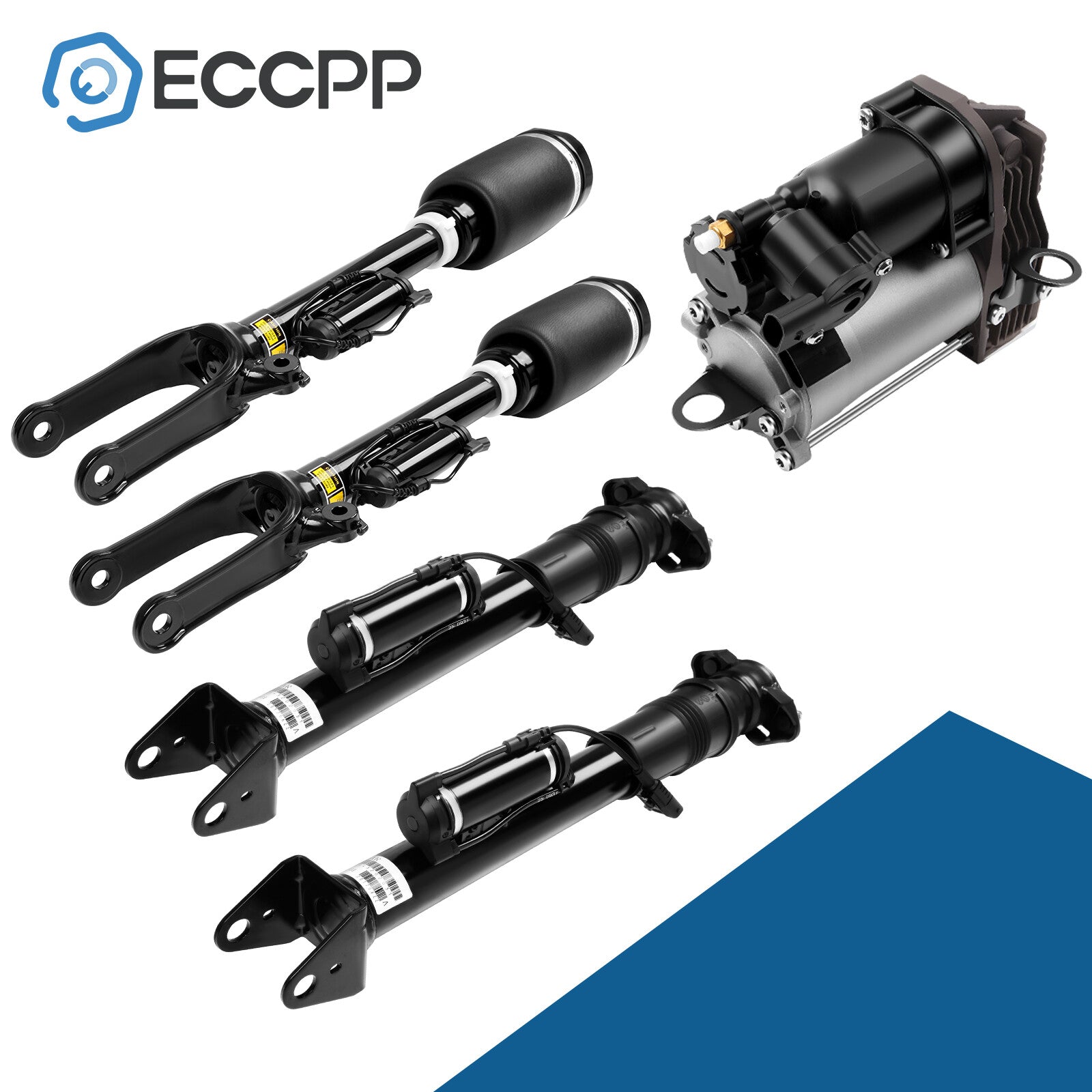 5PCS Front Rear Air Suspension Shocks + Compressor For Mercedes GL320 GL450 550 6B93BC-57