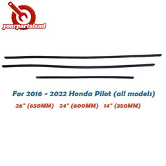 For Honda Pilot 2016-2022 Rubber Front Rear Wiper Inserts Set 3PCS 76622-SMA-004 6B93BC-57