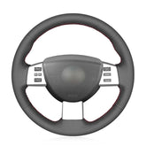 Black Perforated Leather Steering Sew-on Wheel Wrap Cover For Nissan Murano