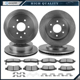 Front Rear Brake Solid Rotors & Ceramic Pads For Nissan Frontier V6 2005 - 2019 6B93BC-57