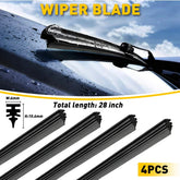 4 PCS Universal 28" Car Bus Silicone Frameless Windshield Wiper Blade Refills EA 6B93BC-57