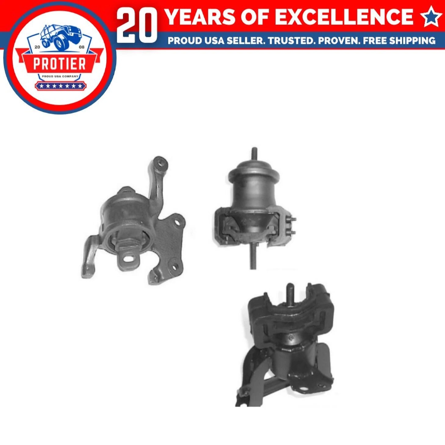 Motor & Trans Mount Set 3PCS Compatible for 1995 - 2002 MAZDA MILLENIA 2.3L 6B93BC-57