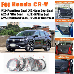 Door Rubber Seal Strips Weather Draft Wind Noise Reduction Kit For Honda CR-V