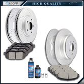 Ceramic Brake Pads And Rotors Front Rear Kit For Honda Odyssey 2011-2014 Drilled 6B93BC-57