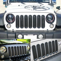 7pcs Front Grille Mesh Inserts For Accessories Jeep Wrangler JK JKU 2007-2018 A 6B93BC-57