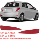 1 Pair Rear Bumper Reflector Light Lamp For 2012 2013 2014 Toyota Yaris CE/L/LE