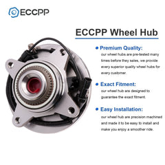 1Pc Wheel Hub Bearing Assembly Front 4WD For 2009 2010 Ford F150 6 Lug w/ ABS 6B93BC-57