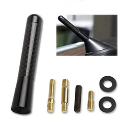 AUXITO BLACK CARBON FIBER SHORT BILLET ALUMINUM 3" INCH ROOF ANTENNA UNIVERSAL 6B93BC-57