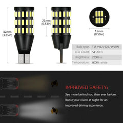 4X Backup Reverse Lights 921 912 T15 LED 6000K White Bulb 54H For GMC Ford EOA 6B93BC-57