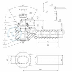 For 2001-2007 Ford Escape 6x Front Inner Outer Tie Rods Lower Ball Joints Set 6B93BC-57