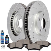 Front Drilled Rotors Ceramic Brake Pads for Pontiac Firebird Chevy Camaro