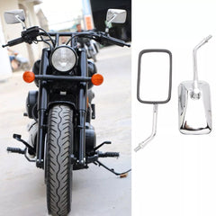 For Honda Shadow 750 Motorcycle Rear View Mirrors Chrome Rectangular Universal