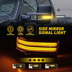 For 15-19 Chevy Silverado GMC Sierra Amber Side Mirror Sequential Signal Light A 6B93BC-57