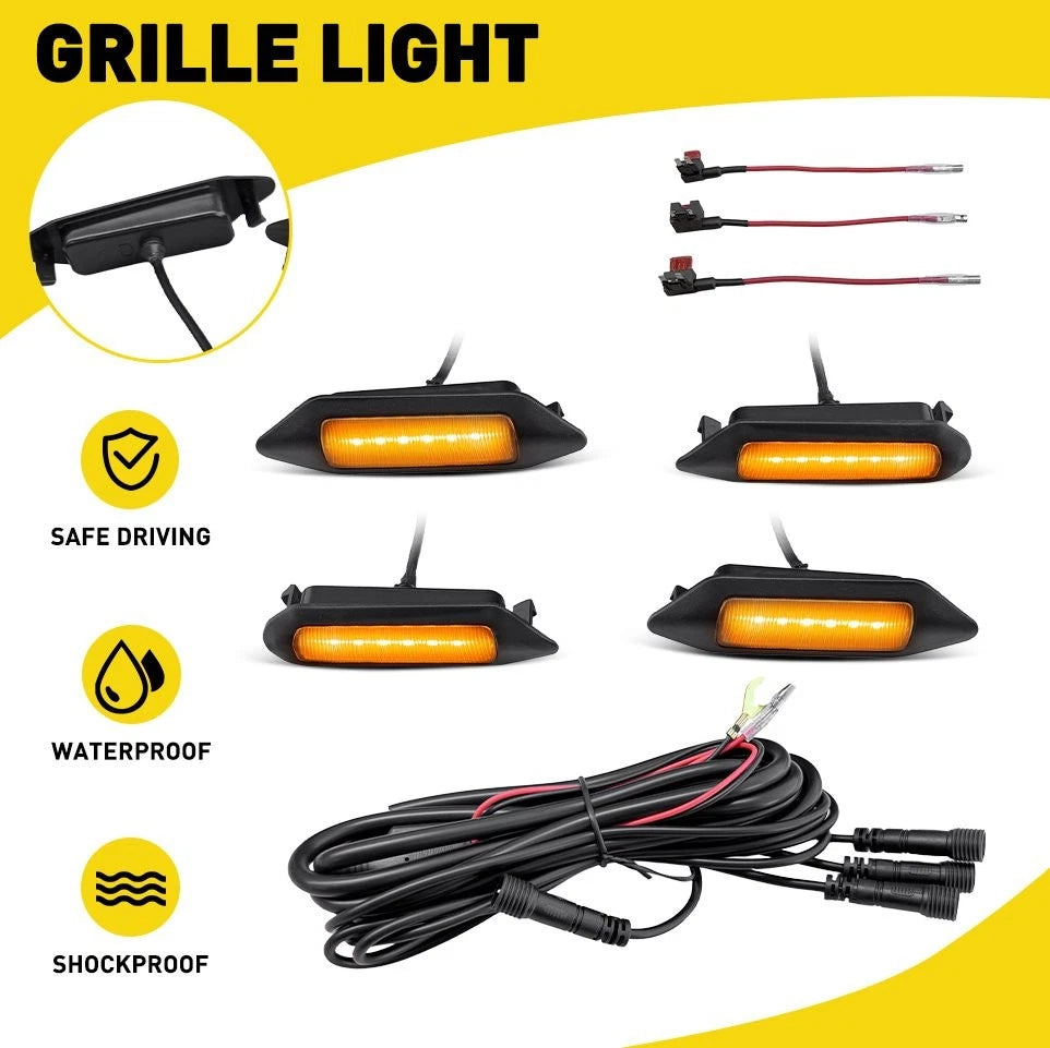 4X For Toyota RAV4 2019-24 LE SE XLE XSE Limited LED Bumper Grill Light Amber EA 6B93BC-57