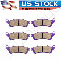 3 Pairs Brake Pads For 2001-05 2007-08 Honda GL1800 Goldwing 1800 Carbon Fiber 6B93BC-57