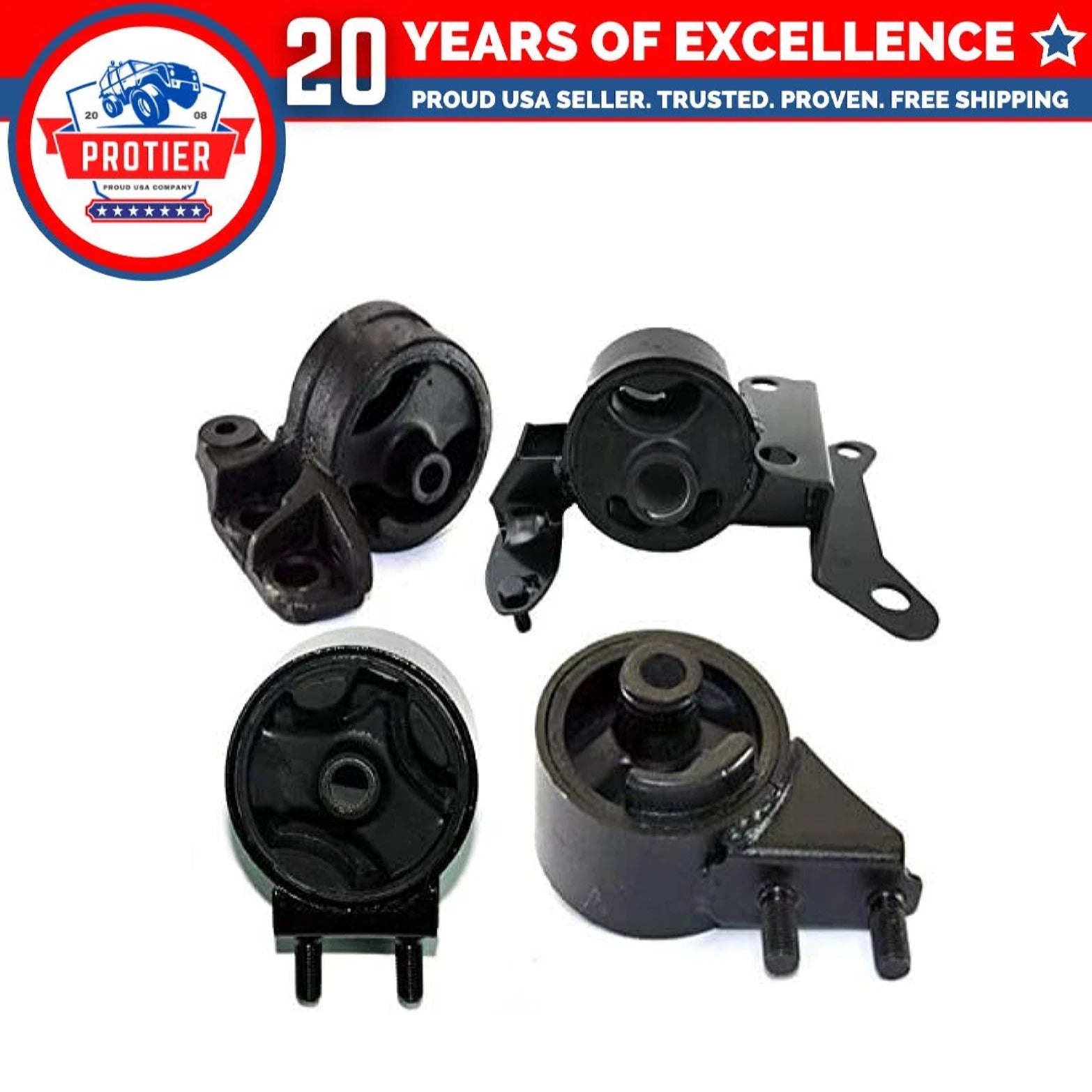 Fits 1995-1997 Kia Sephia 1.8L Engine Motor & Trans Mount Set 4pcs : A2651, 6B93BC-57
