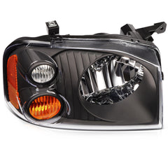 For 2001-2004 Nissan For Frontier Black Housing Left+Right Headlights Assembly